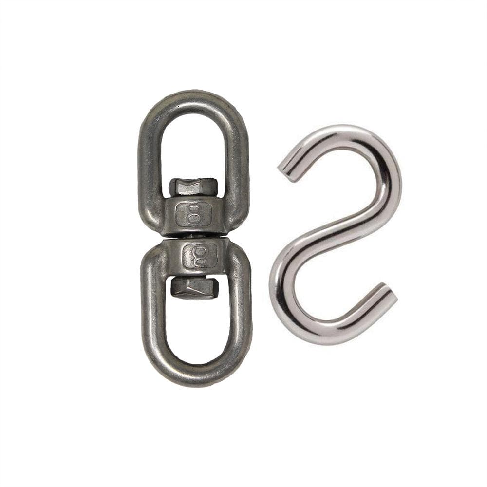 Fenteer 2Pcs M6 Stainless Steel Swivel Hooks Double Ended Swivel Eye Hooks  for Swings Hammock Chair : : Industrial & Scientific